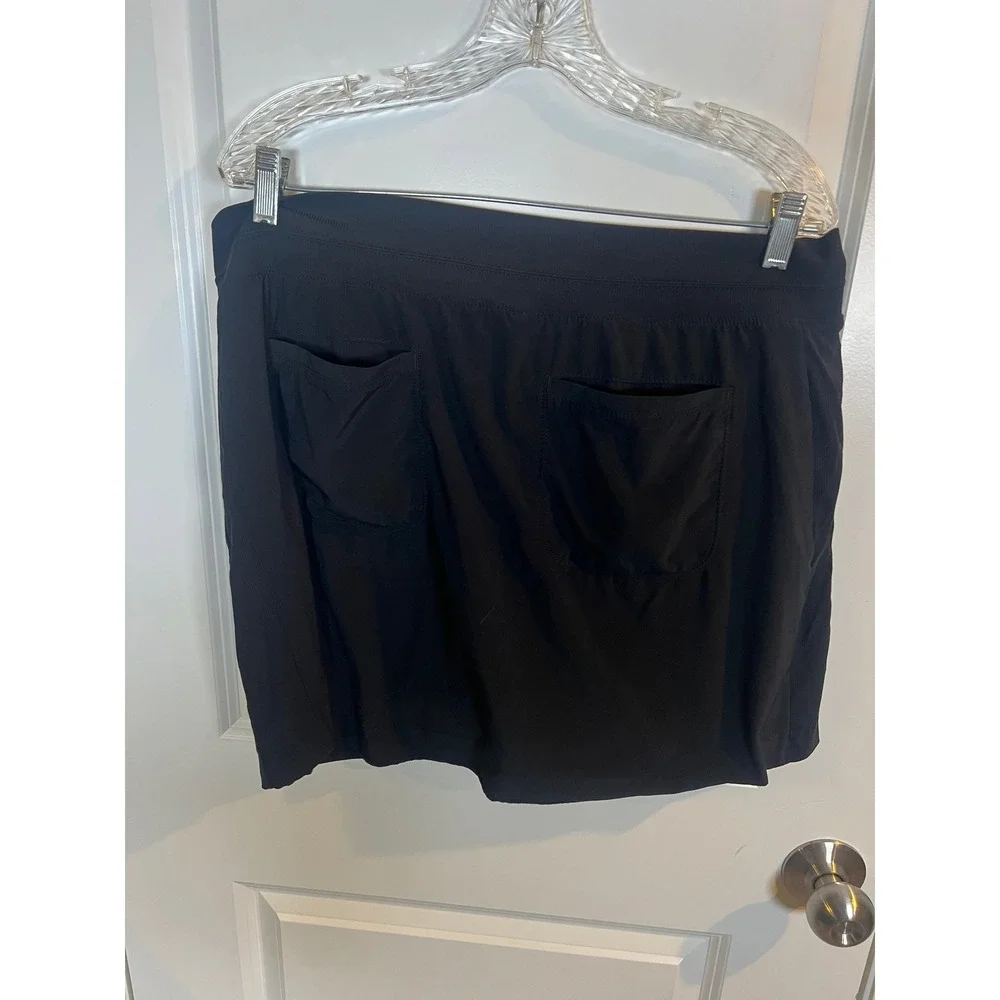 Athleta Women Skort Elastic‎ Ribbed Waistband Black 16